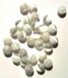 30 6mm Round White Fiber Optic Cats Eye Beads